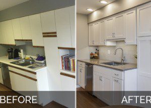 厨房改建前和之后的图片 -  Sebring Design Build