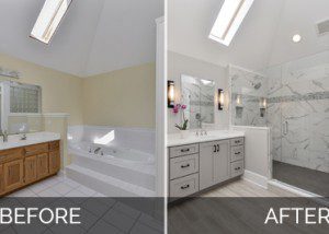 Naperville主浴室在图片之前和之后 -  Sebring Design Build