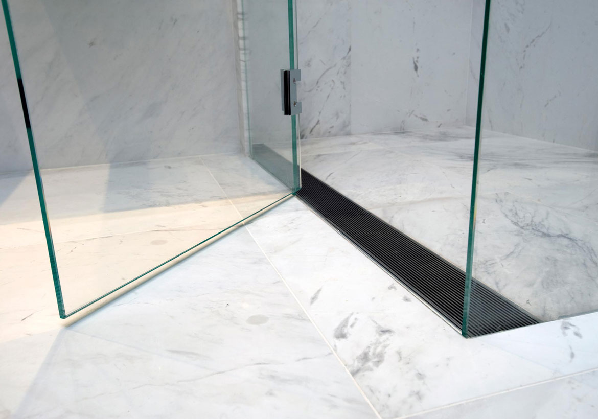 线性排水选择的淋浴地板理念-赛百灵设计打造