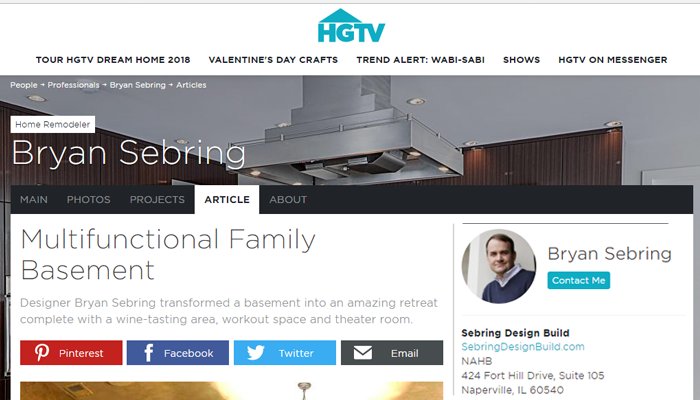 HGTV专业人士文章 -  Sebring Design Build